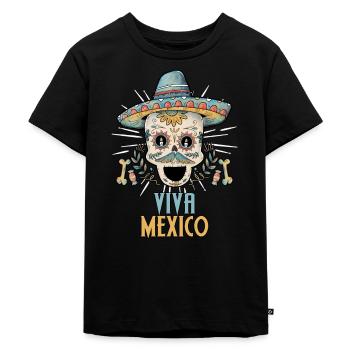 Mexico Mexican skull Mexican country Mexico - Kids Premium Organic T-Shirt - black - Front - Mikhail (115cm)