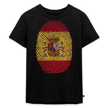 Spanien Fingerabdruck - Kinder Premium Bio T-Shirt - Schwarz - Vorne - Mikhail (115cm)