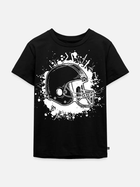 Football Helm - Kinder Premium Bio T-Shirt - Schwarz