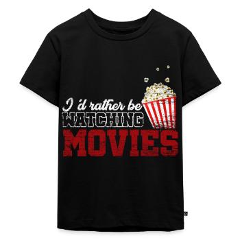 Film Popcorn - Kinder Premium Bio T-Shirt - Schwarz - Vorne - Mikhail (115cm)