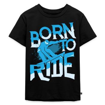 Snowboarding Skiing Mountain Snow Skating - Kids Premium Organic T-Shirt - black - Front - Mikhail (115cm)