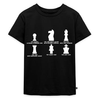 Schach - Kinder Premium Bio T-Shirt - Schwarz - Vorne - Mikhail (115cm)