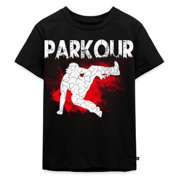 parkour - Ekologisk premium-T-shirt barn - svart - Fram - Mikhail (115cm)