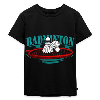 Sports de raquette de badminton - T-shirt Premium bio Enfant - noir - Devant - Mikhail (115cm)