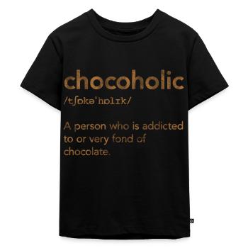 chocolate - Kids Premium Organic T-Shirt - black - Front - Mikhail (115cm)