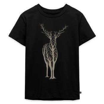 cerf - T-shirt Premium bio Enfant - noir - Devant - Mikhail (115cm)