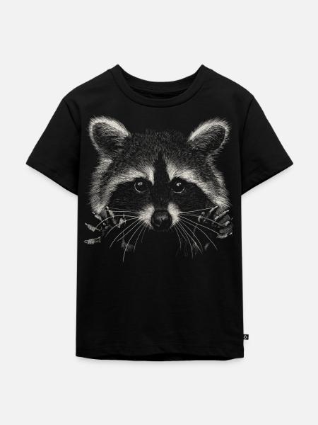 Waschbär - Kinder Premium Bio T-Shirt - Schwarz
