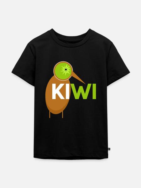 kiwi - Kinder Premium Bio T-Shirt - Schwarz