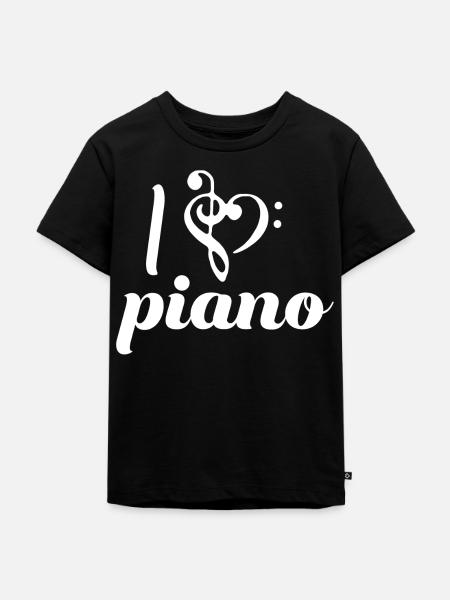 Klavier - Kinder Premium Bio T-Shirt - Schwarz