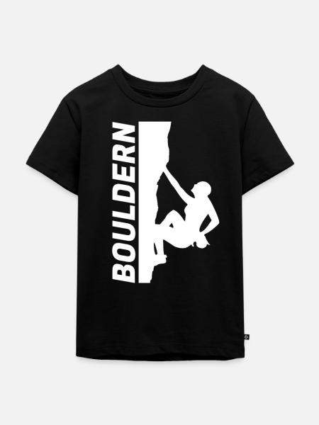 Bouldern Boulderer Klettern Kletterin - Kinder Premium Bio T-Shirt - Schwarz