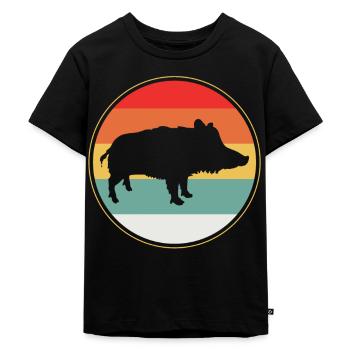 Wildschwein Wildschwein - Kinder Premium Bio T-Shirt - Schwarz - Vorne - Mikhail (115cm)
