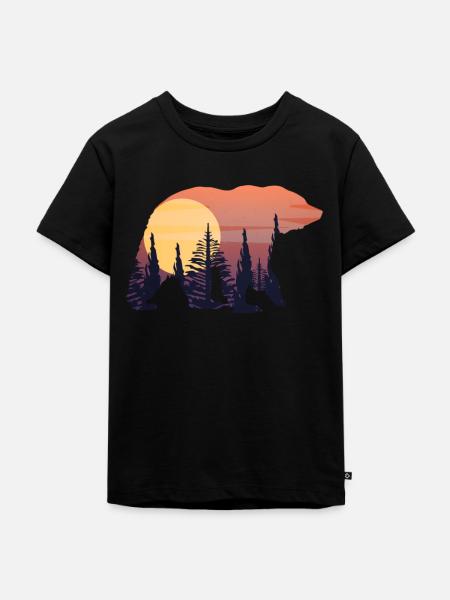 Bär - Kinder Premium Bio T-Shirt - Schwarz