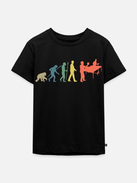 Evolution Tischtennis Retro - Kinder Premium Bio T-Shirt - Schwarz