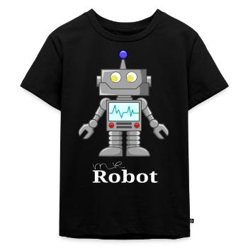Roboter Geschenk - Kinder Premium Bio T-Shirt - Schwarz - Vorne - Mikhail (115cm)