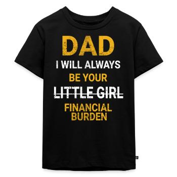 Vater und Tochter Daddy Dad Papas Liebling - Kinder Premium Bio T-Shirt - Schwarz - Vorne - Mikhail (115cm)