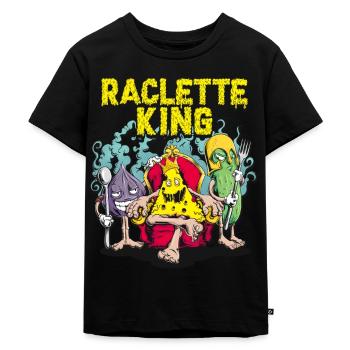 Raclette King Cheese King - Onion Cucumber Gift - Kids Premium Organic T-Shirt - black - Front - Mikhail (115cm)