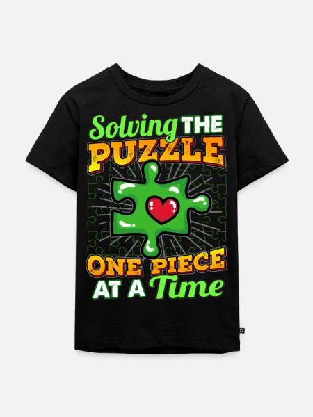 Puzzle Puzzleteil - Kinder Premium Bio T-Shirt - Schwarz