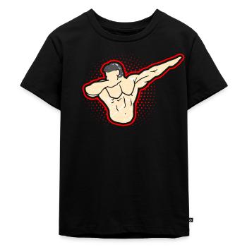 Tamponner bodybuilder cadeau fitness muscle homme - T-shirt Premium bio Enfant - noir - Devant - Mikhail (115cm)