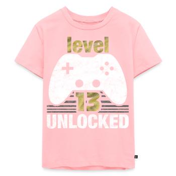Gaming Level 13 - Kinder Premium Bio T-Shirt - Rosa - Vorne - AI Model Kid Female (0cm)