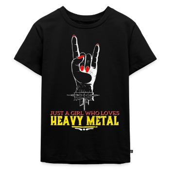Heavy Metal - Kinder Premium Bio T-Shirt - Schwarz - Vorne - Mikhail (115cm)