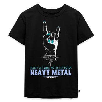 Heavy Metal - Kinder Premium Bio T-Shirt - Schwarz - Vorne - Mikhail (115cm)
