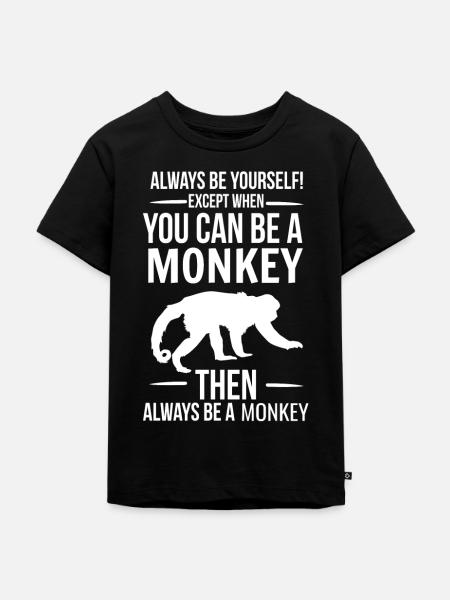 Affe - Kinder Premium Bio T-Shirt - Schwarz