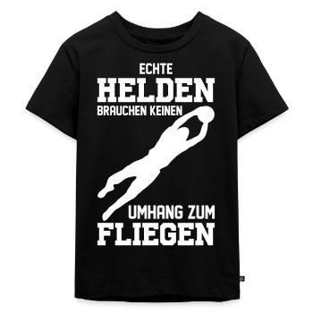 Torwart Fußball Handball - Kinder Premium Bio T-Shirt - Schwarz - Vorne - Mikhail (115cm)