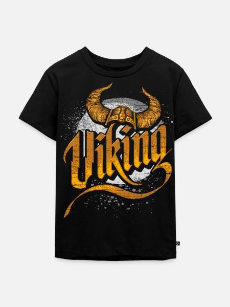 Wikinger Flagge Wikinger Schwert - Kinder Premium Bio T-Shirt - Schwarz