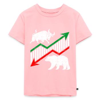 Bulle und Bär ETF Aktien Börse Markt Geschenk - Kinder Premium Bio T-Shirt - Rosa - Vorne - AI Model Kid Female (0cm)
