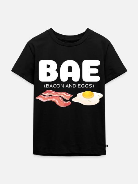 Bae Bacon and Eggs - Kinder Premium Bio T-Shirt - Schwarz