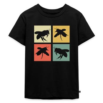 Biene - Kinder Premium Bio T-Shirt - Schwarz - Vorne - Mikhail (115cm)