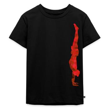 Yoga Stand de la main rouge - T-shirt Premium bio Enfant - noir - Devant - Mikhail (115cm)