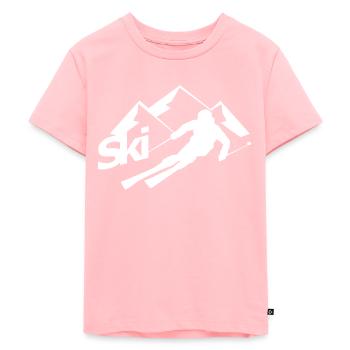 Geschenk für einen Skifahrer - Kinder Premium Bio T-Shirt - Rosa - Vorne - AI Model Kid Female (0cm)