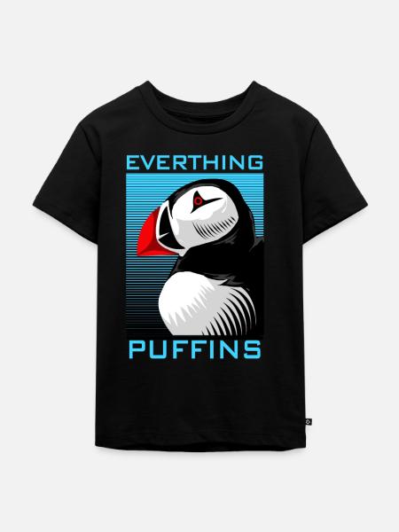 Puffin Puffin Puffin - Kinder Premium Bio T-Shirt - Schwarz
