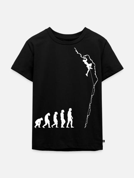 Klettern Evolution - Kinder Premium Bio T-Shirt - Schwarz