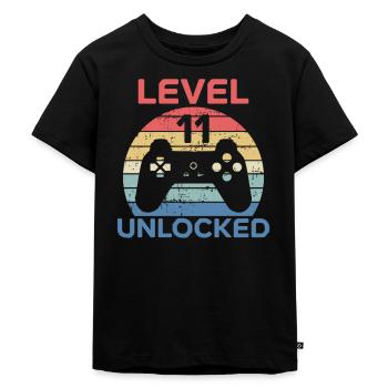 Level 11 Unlocked Shirt 11. Geburtstag Shirt - Kinder Premium Bio T-Shirt - Schwarz - Vorne - Mikhail (115cm)