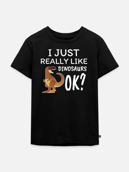 Dinosaurier - Kinder Premium Bio T-Shirt - Schwarz