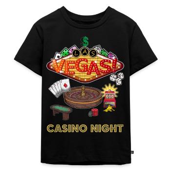 Casino Vegas Poker Black Jack Roulette Glücksspiel - Kinder Premium Bio T-Shirt - Schwarz - Vorne - Mikhail (115cm)