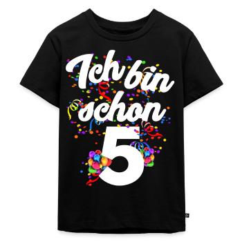 5. Geburtstag - Kinder Premium Bio T-Shirt - Schwarz - Vorne - Mikhail (115cm)