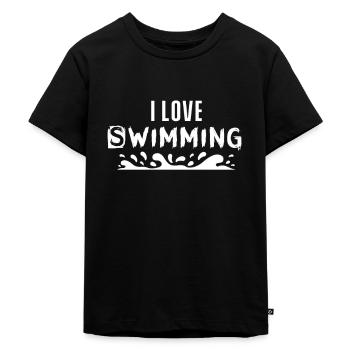 Schwimmer Schwimmer Schwimmer Schwimmer - Kinder Premium Bio T-Shirt - Schwarz - Vorne - Mikhail (115cm)