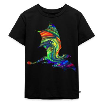 Drache - Kinder Premium Bio T-Shirt - Schwarz - Vorne - Mikhail (115cm)