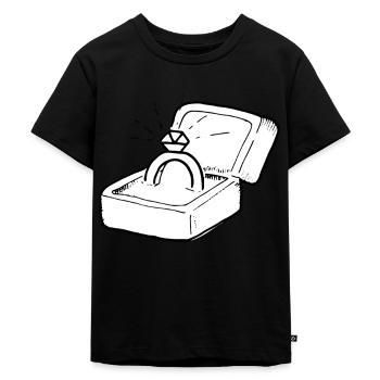 Epouse-moi! Cadeau d'application clunker bague diamant - T-shirt Premium bio Enfant - noir - Devant - Mikhail (115cm)
