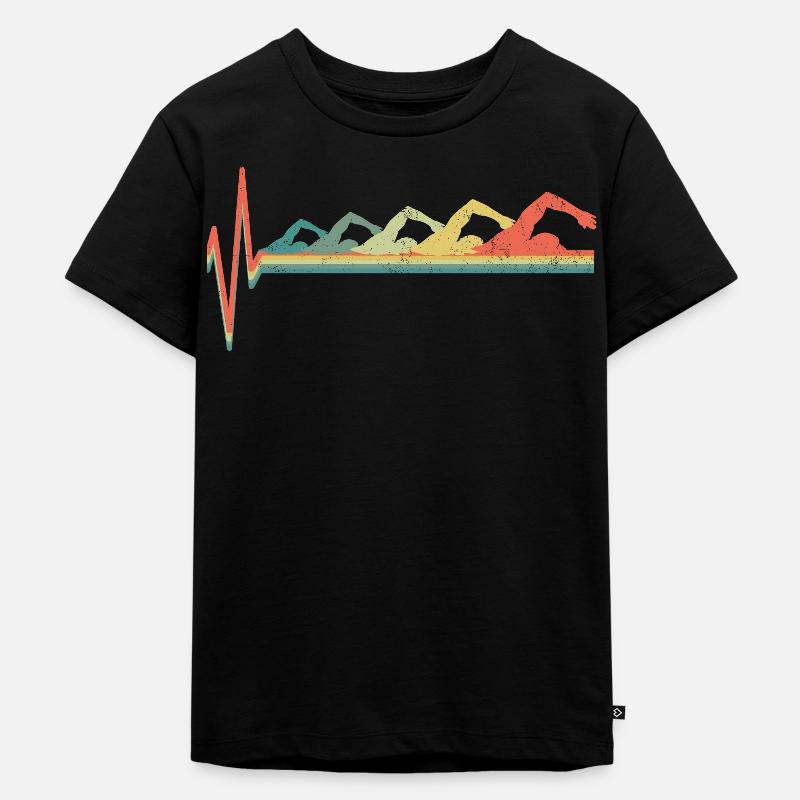 Schwimmen Schwimmer Evolution - Kinder Premium Bio T-Shirt - Schwarz