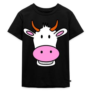 laughing cow - Kids Premium Organic T-Shirt - black - Front - Mikhail (115cm)
