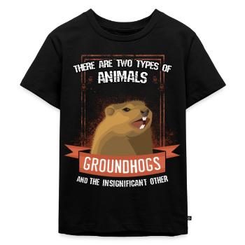 Murmeltiere - Kinder Premium Bio T-Shirt - Schwarz - Vorne - Mikhail (115cm)
