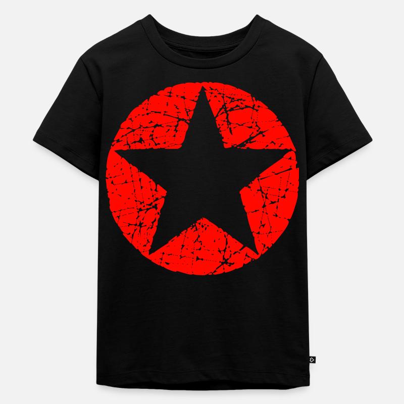 Kreis Stern Form Symbol - Kinder Premium Bio T-Shirt - Schwarz