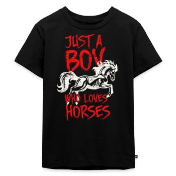 J'adore les chevaux - T-shirt Premium bio Enfant - noir - Devant - Mikhail (115cm)