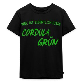 Who is actually this Cordula green - Kids Premium Organic T-Shirt - black - Front - Mikhail (115cm)