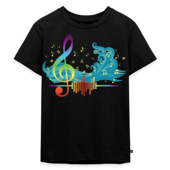 Die Musikwelle für Komponisten - Kinder Premium Bio T-Shirt - Schwarz - Vorne - Mikhail (115cm)