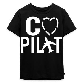 Co Pilot Piloten Pilot Flugzeug Flugzeuge Beruf - Kinder Premium Bio T-Shirt - Schwarz - Vorne - Mikhail (115cm)